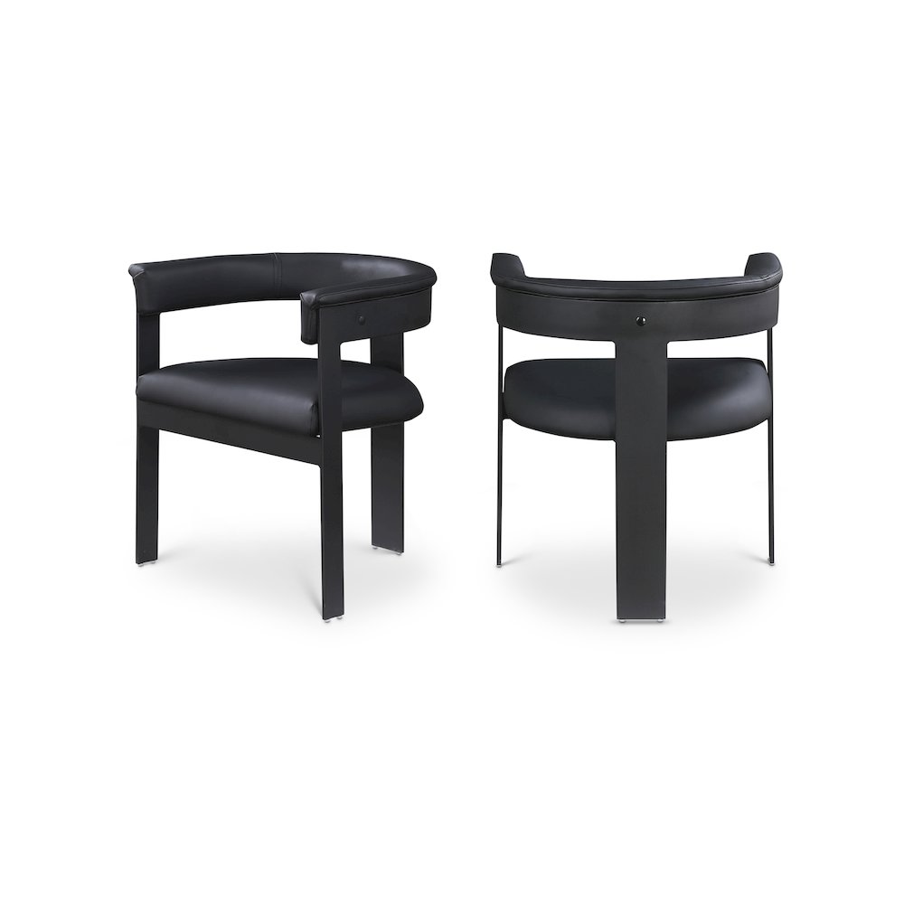 Romeo Black Vegan Leather Dining Chair, Set of 2. Picture 1