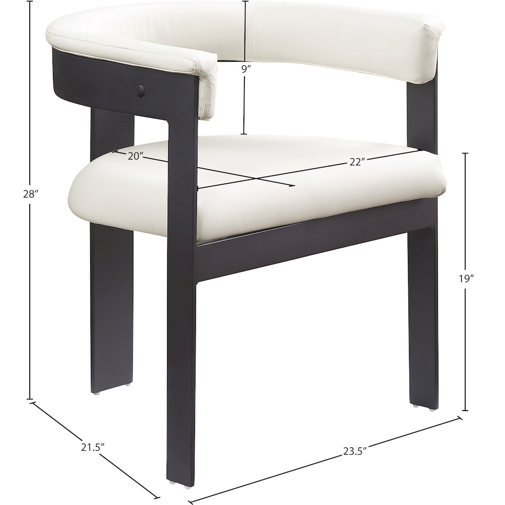 Romeo Cream Vegan Leather Dining Chair, Set of 2. Picture 7