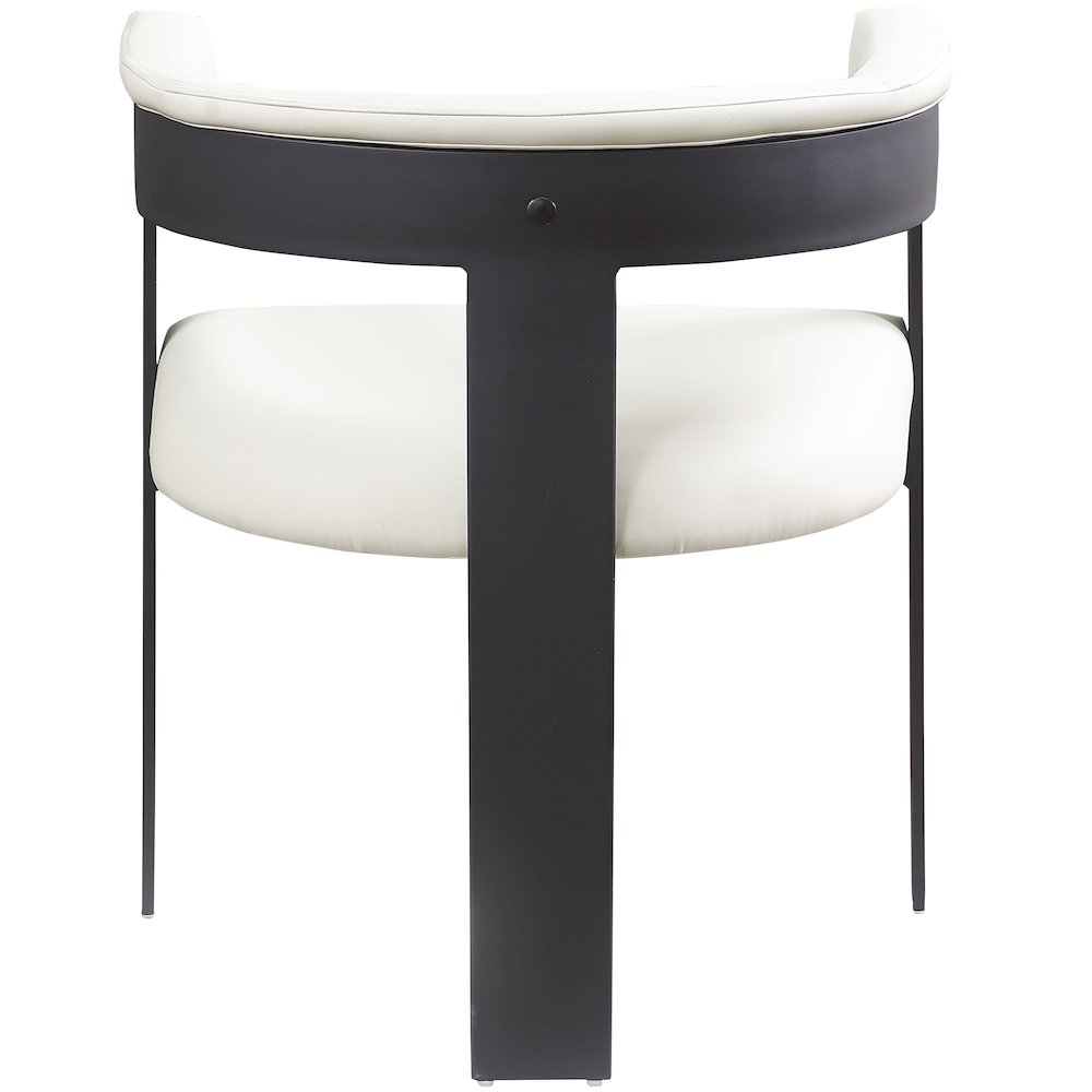 Romeo Cream Vegan Leather Dining Chair, Set of 2. Picture 2