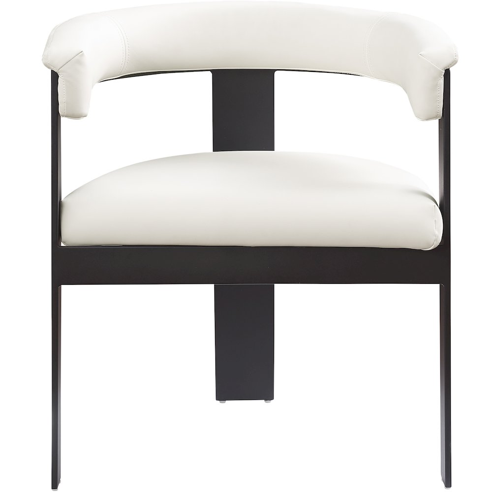 Romeo Cream Vegan Leather Dining Chair, Set of 2. Picture 3