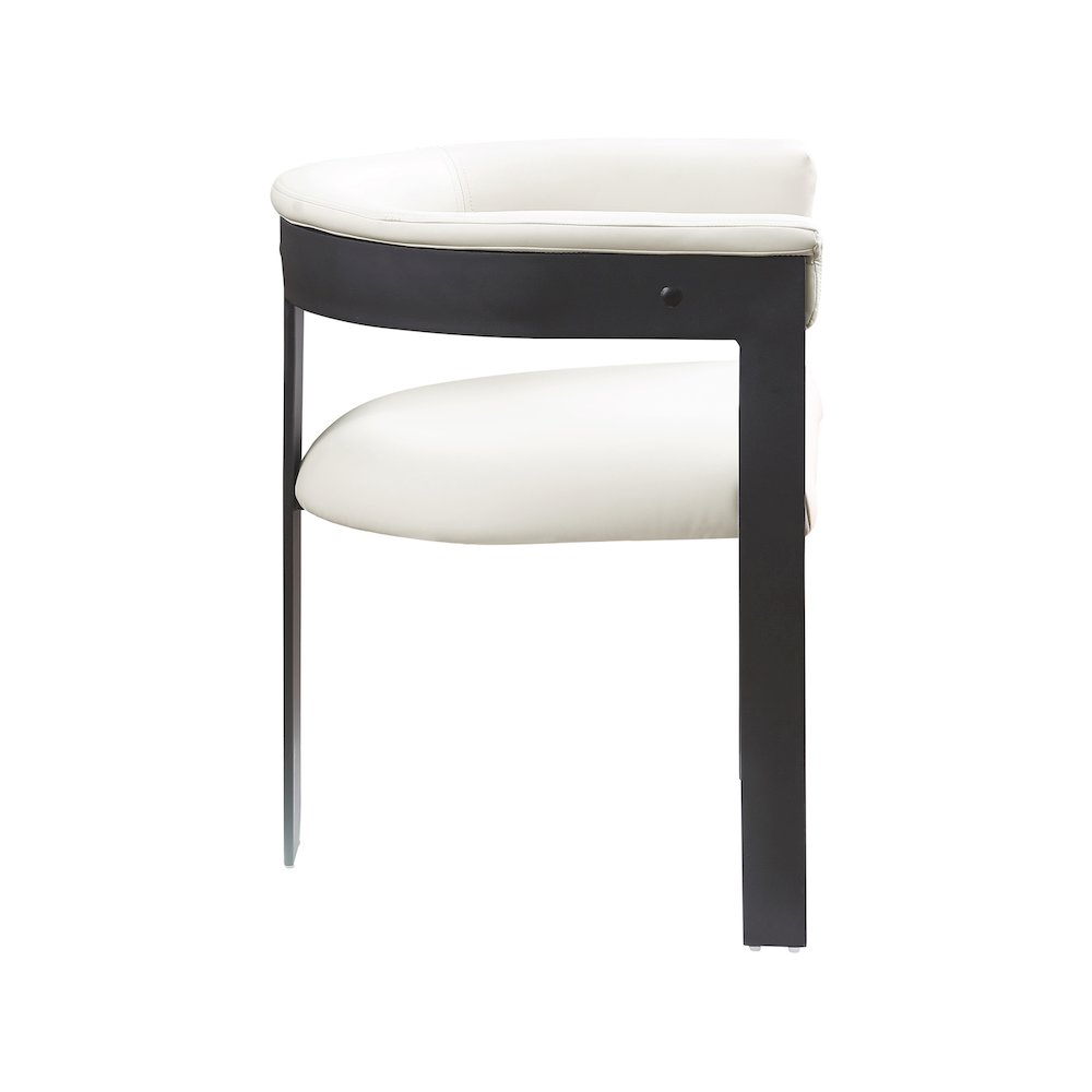Romeo Cream Vegan Leather Dining Chair, Set of 2. Picture 4