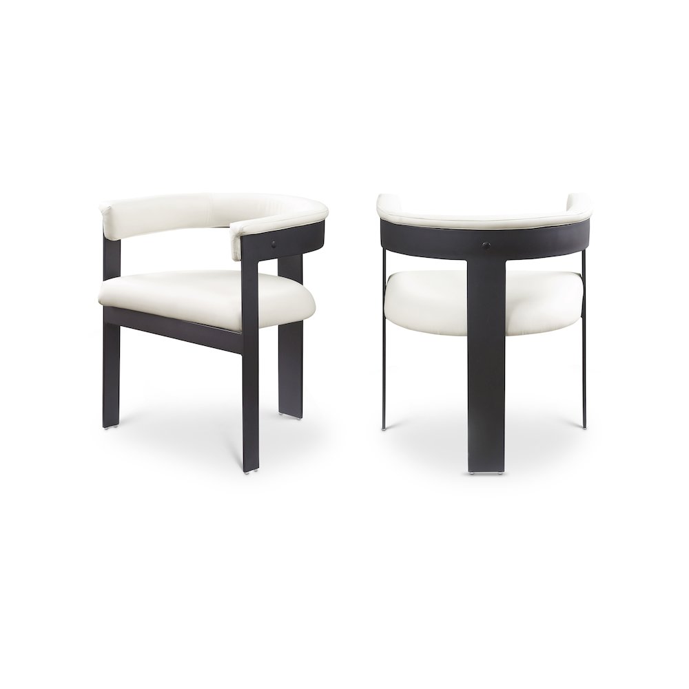 Romeo Cream Vegan Leather Dining Chair, Set of 2. Picture 1