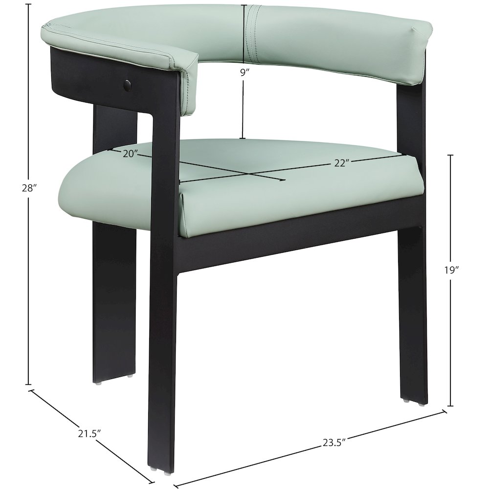 Romeo Mint Green Vegan Leather Dining Chair, Set of 2. Picture 7