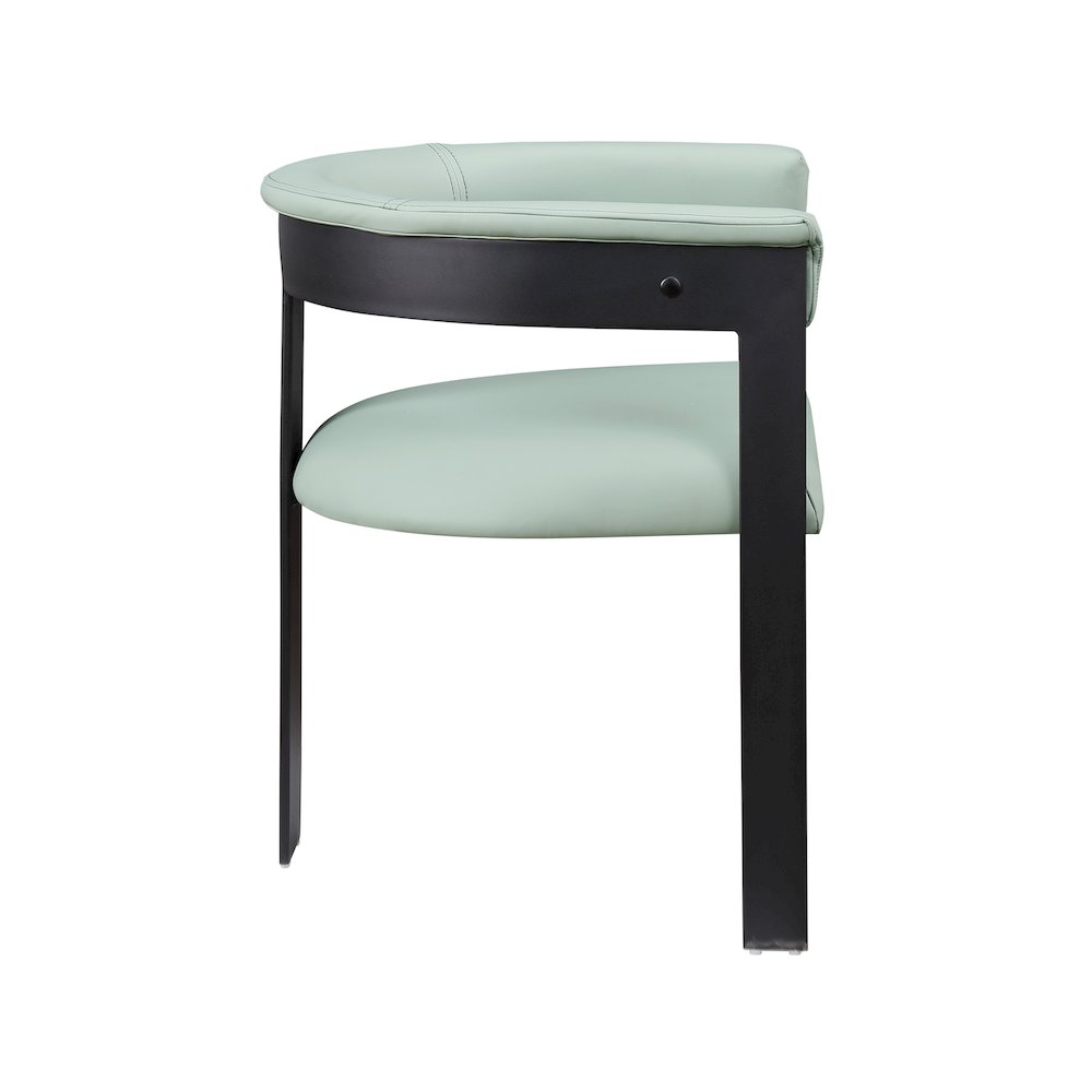 Romeo Mint Green Vegan Leather Dining Chair, Set of 2. Picture 4