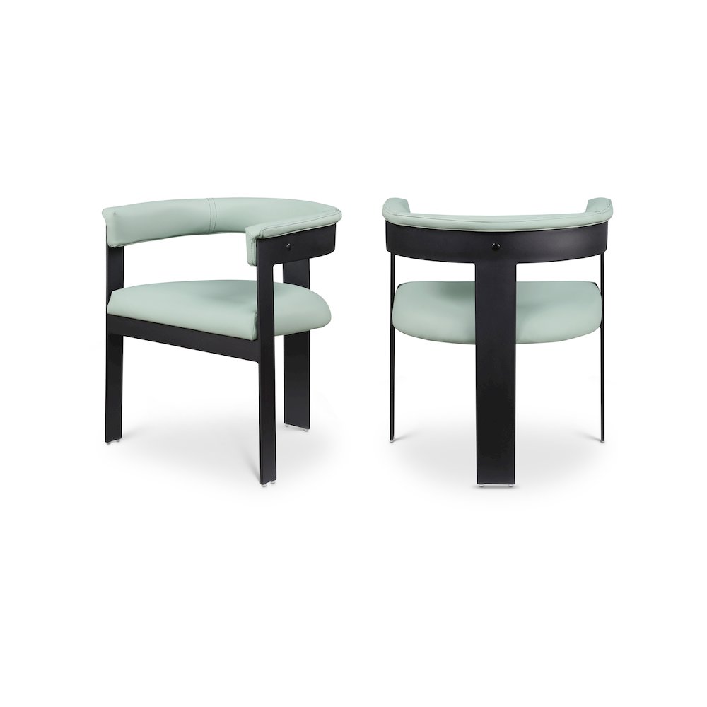Romeo Mint Green Vegan Leather Dining Chair, Set of 2. Picture 1