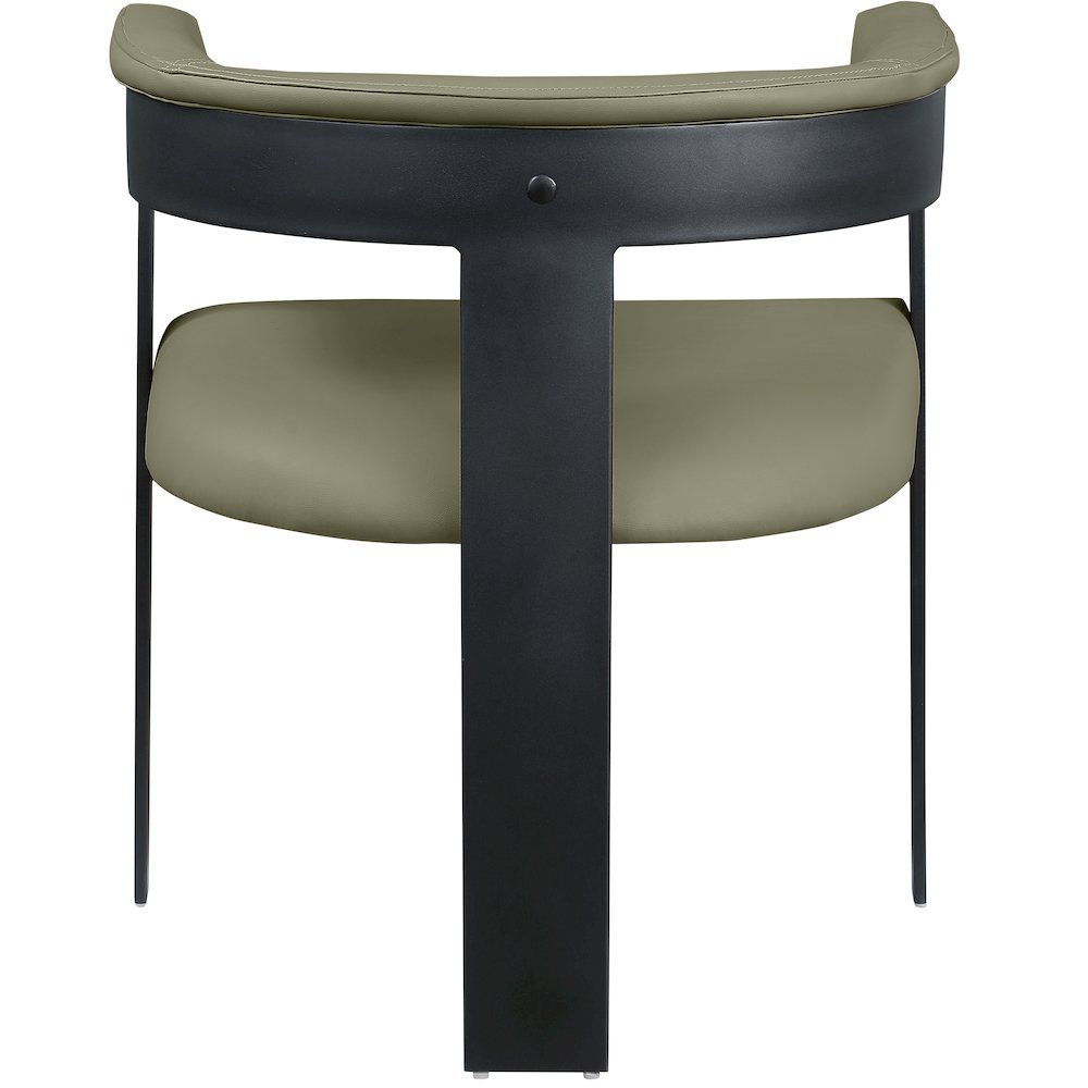 Romeo Olive Green Vegan Leather Dining Chair, Set of 2. Picture 2