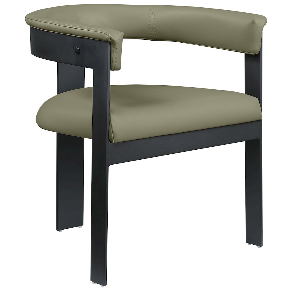 Romeo Olive Green Vegan Leather Dining Chair, Set of 2. Picture 3