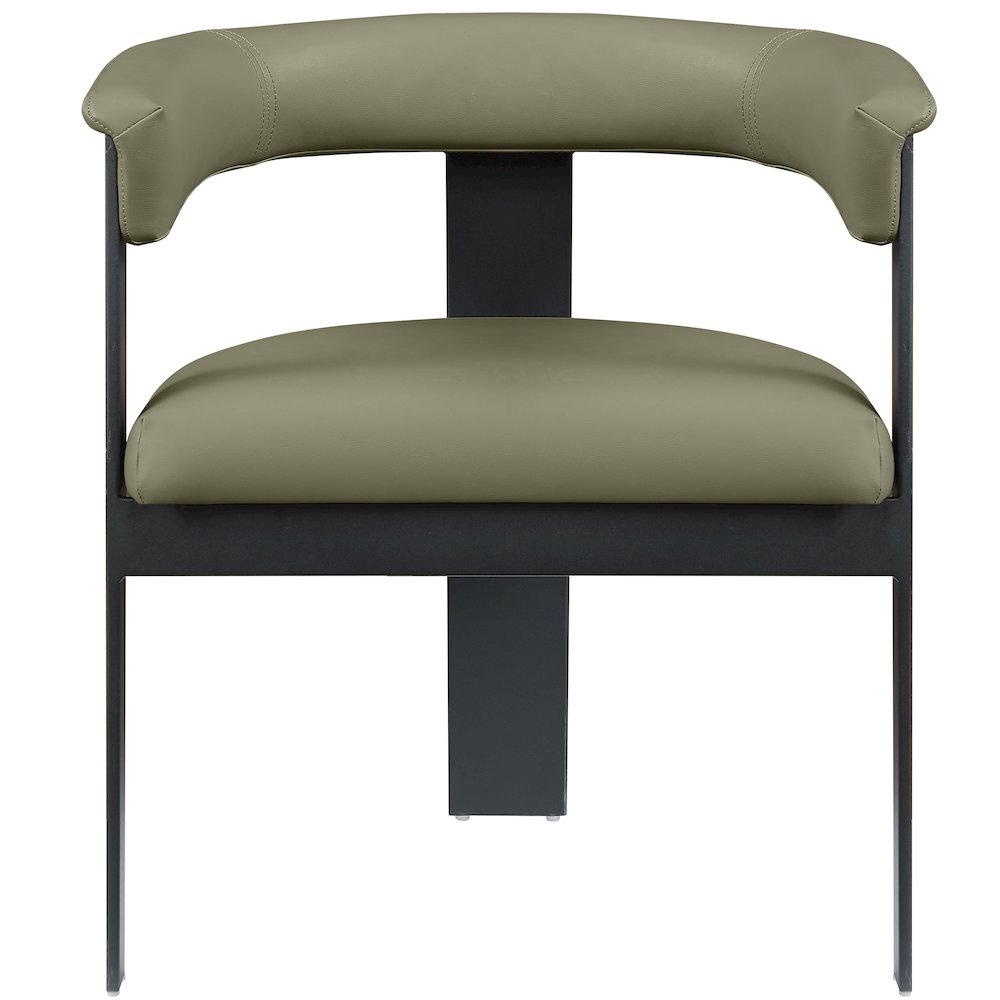 Romeo Olive Green Vegan Leather Dining Chair, Set of 2. Picture 4