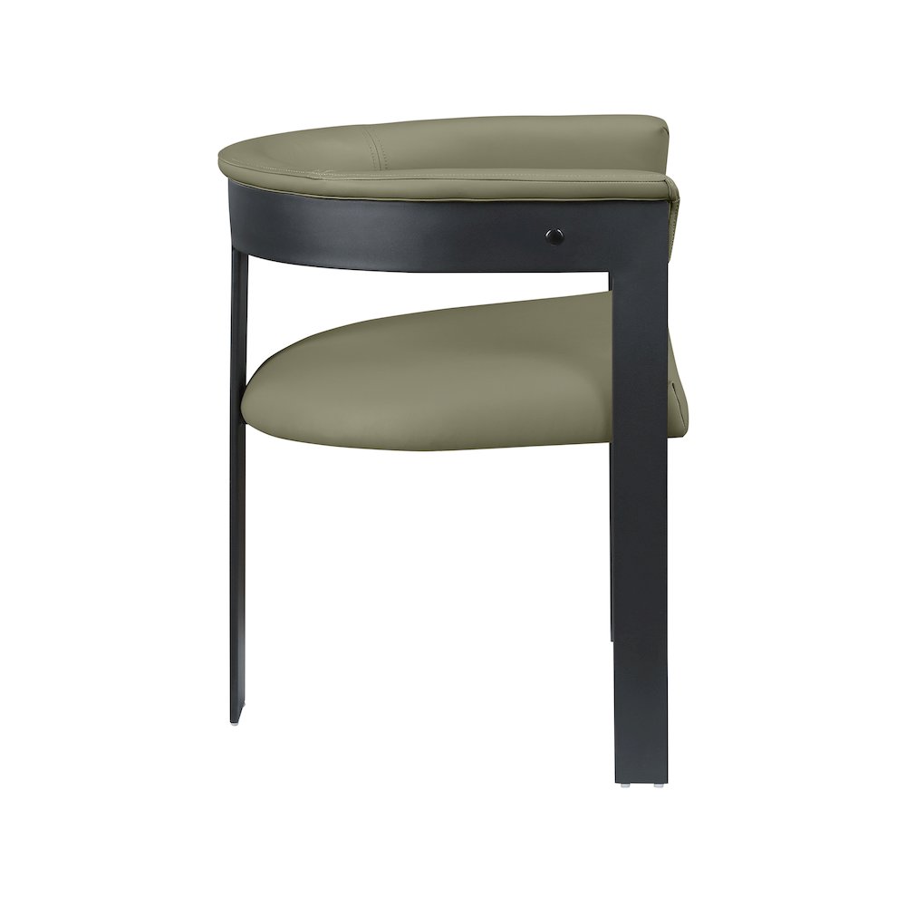 Romeo Olive Green Vegan Leather Dining Chair, Set of 2. Picture 5