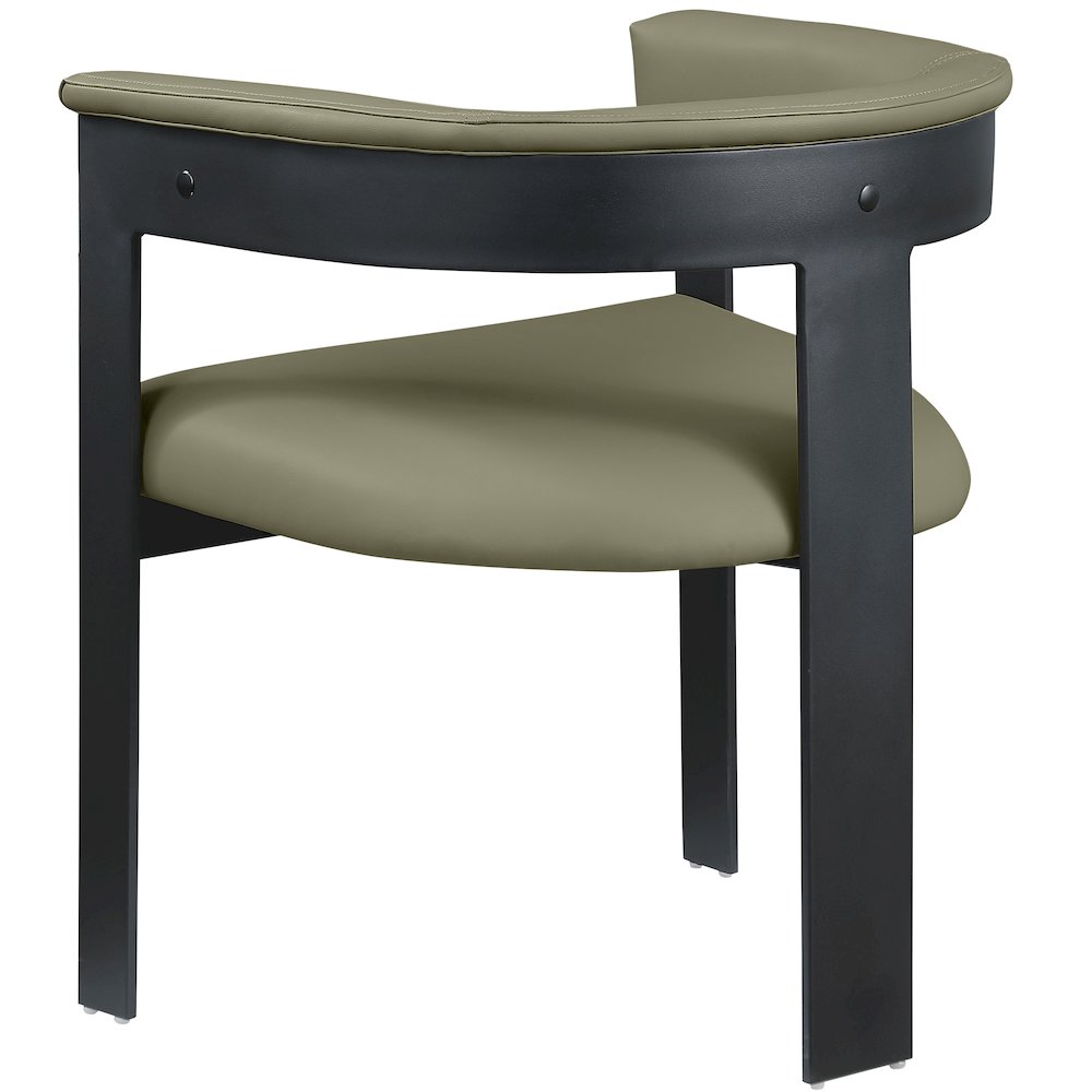 Romeo Olive Green Vegan Leather Dining Chair, Set of 2. Picture 6