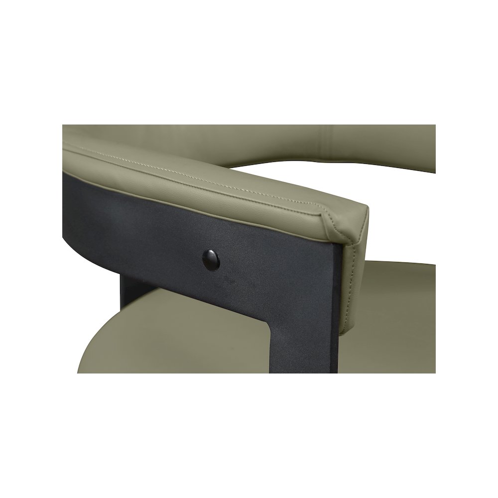 Romeo Olive Green Vegan Leather Dining Chair, Set of 2. Picture 7