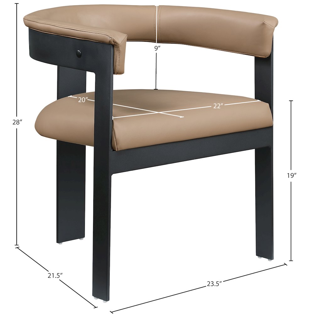 Romeo Tan Vegan Leather Dining Chair, Set of 2. Picture 7