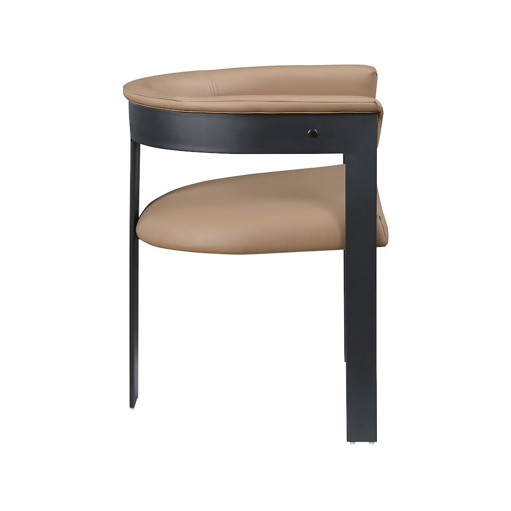 Romeo Tan Vegan Leather Dining Chair, Set of 2. Picture 4