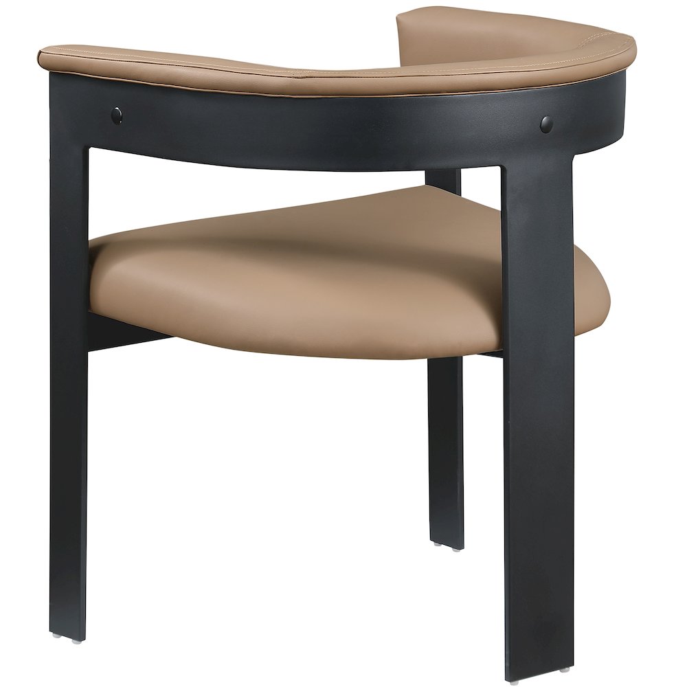 Romeo Tan Vegan Leather Dining Chair, Set of 2. Picture 5