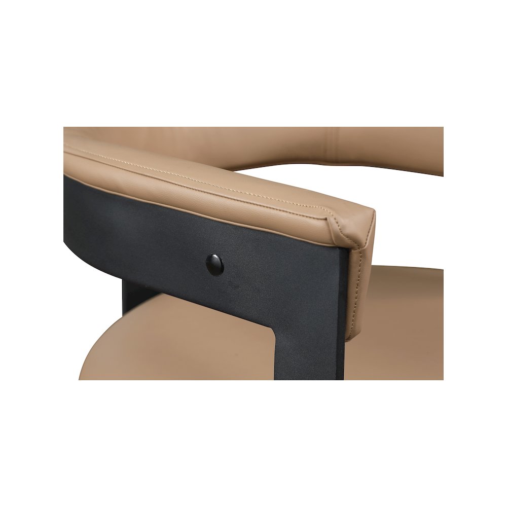 Romeo Tan Vegan Leather Dining Chair, Set of 2. Picture 6