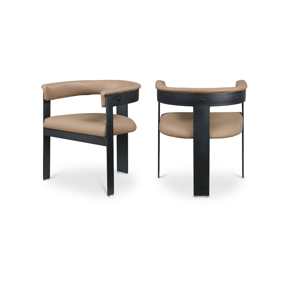 Romeo Tan Vegan Leather Dining Chair, Set of 2. Picture 1