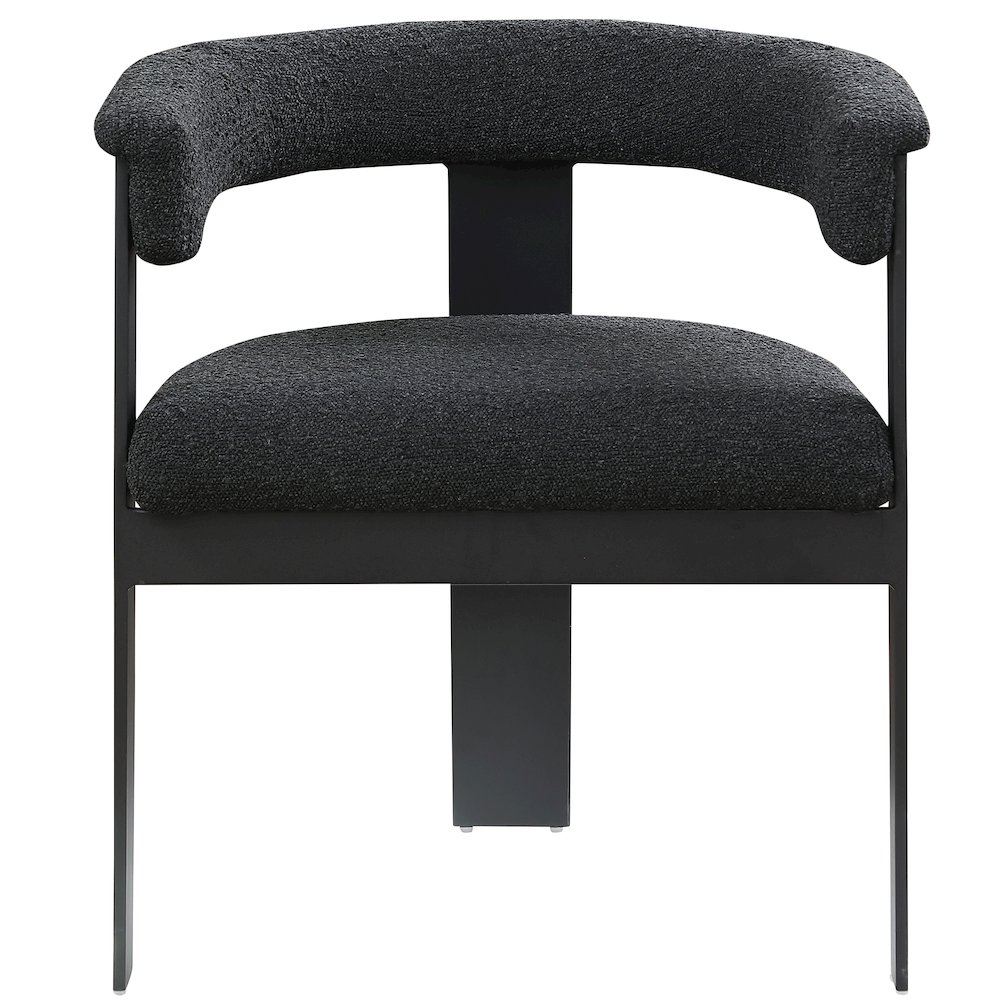 Romeo Black Boucle Fabric Dining Chair, Set of 2. Picture 3