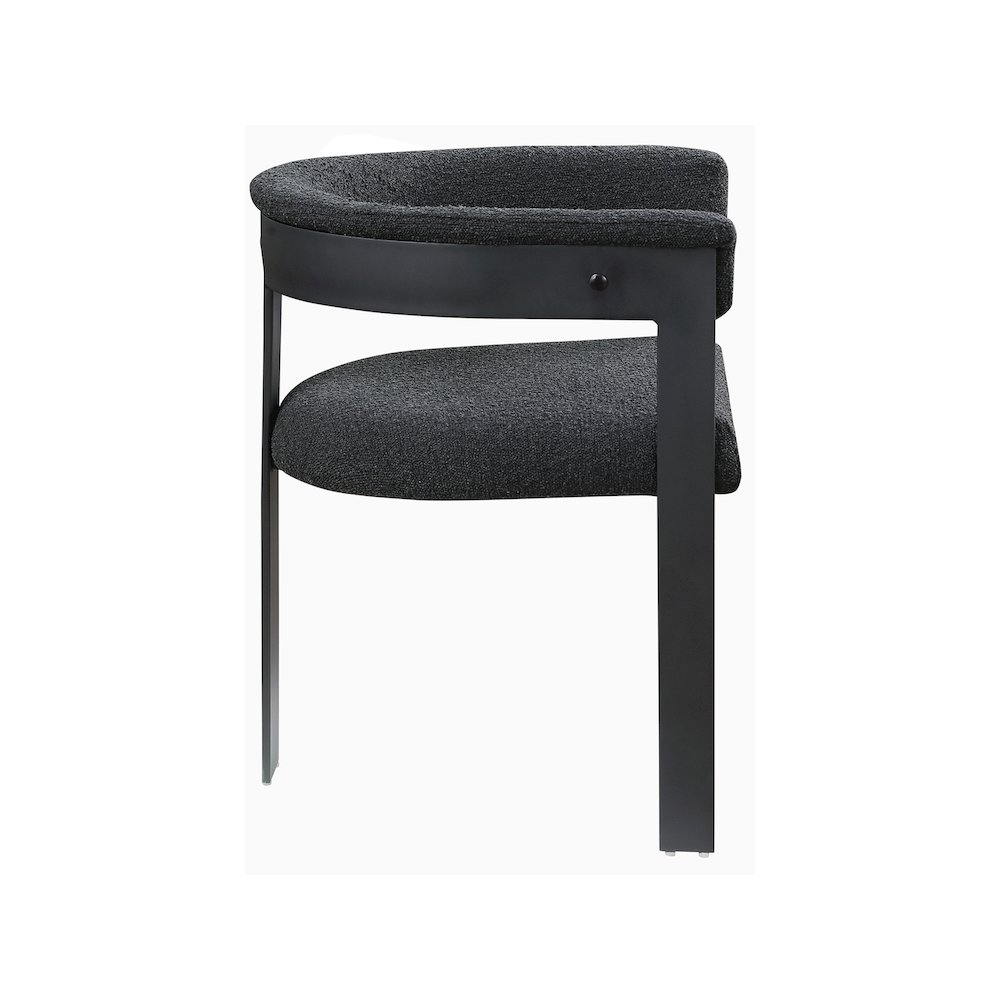 Romeo Black Boucle Fabric Dining Chair, Set of 2. Picture 4