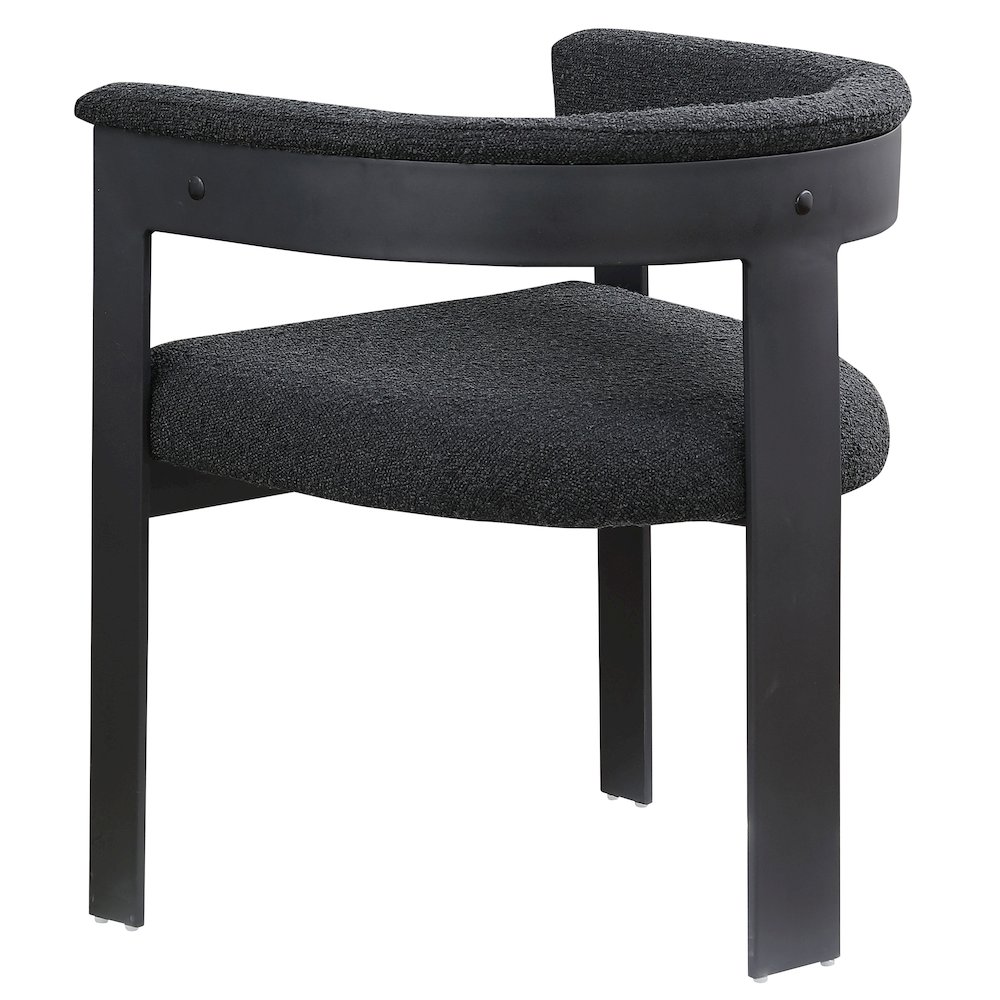 Romeo Black Boucle Fabric Dining Chair, Set of 2. Picture 5