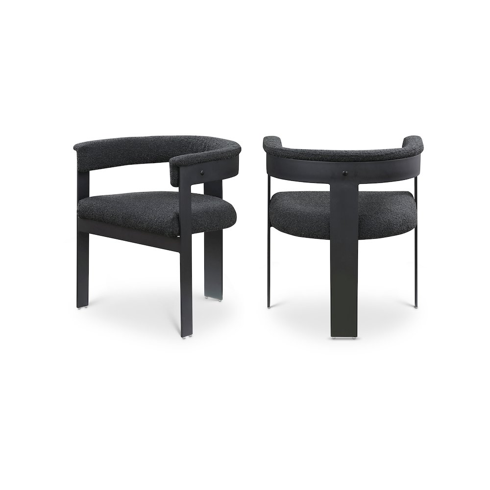 Romeo Black Boucle Fabric Dining Chair, Set of 2. Picture 1