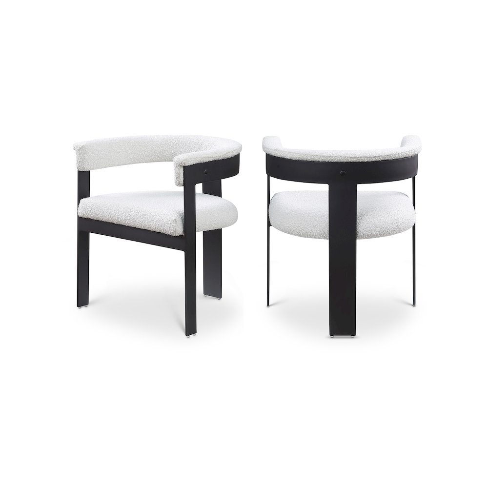 Romeo Cream Boucle Fabric Dining Chair, Set of 2. Picture 1