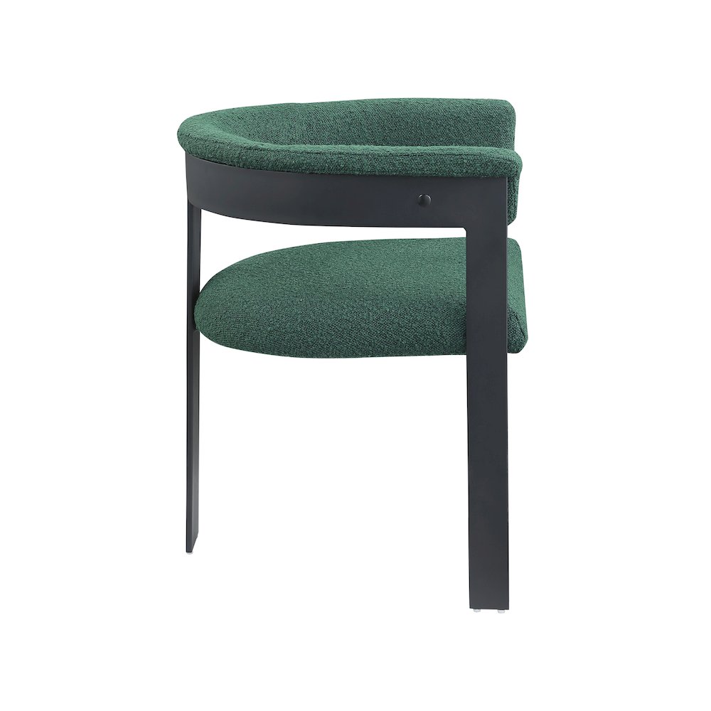 Romeo Green Boucle Fabric Dining Chair, Set of 2. Picture 4