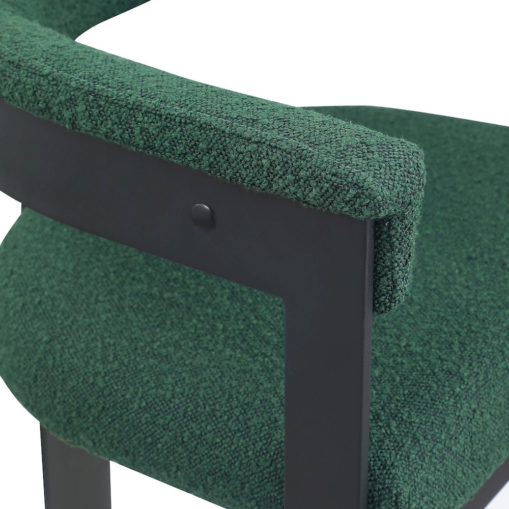 Romeo Green Boucle Fabric Dining Chair, Set of 2. Picture 6