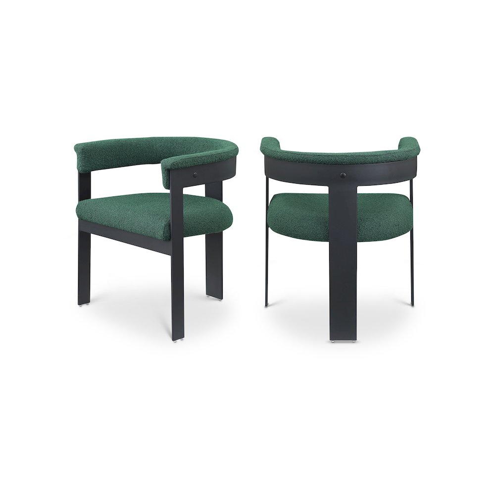 Romeo Green Boucle Fabric Dining Chair, Set of 2. Picture 1