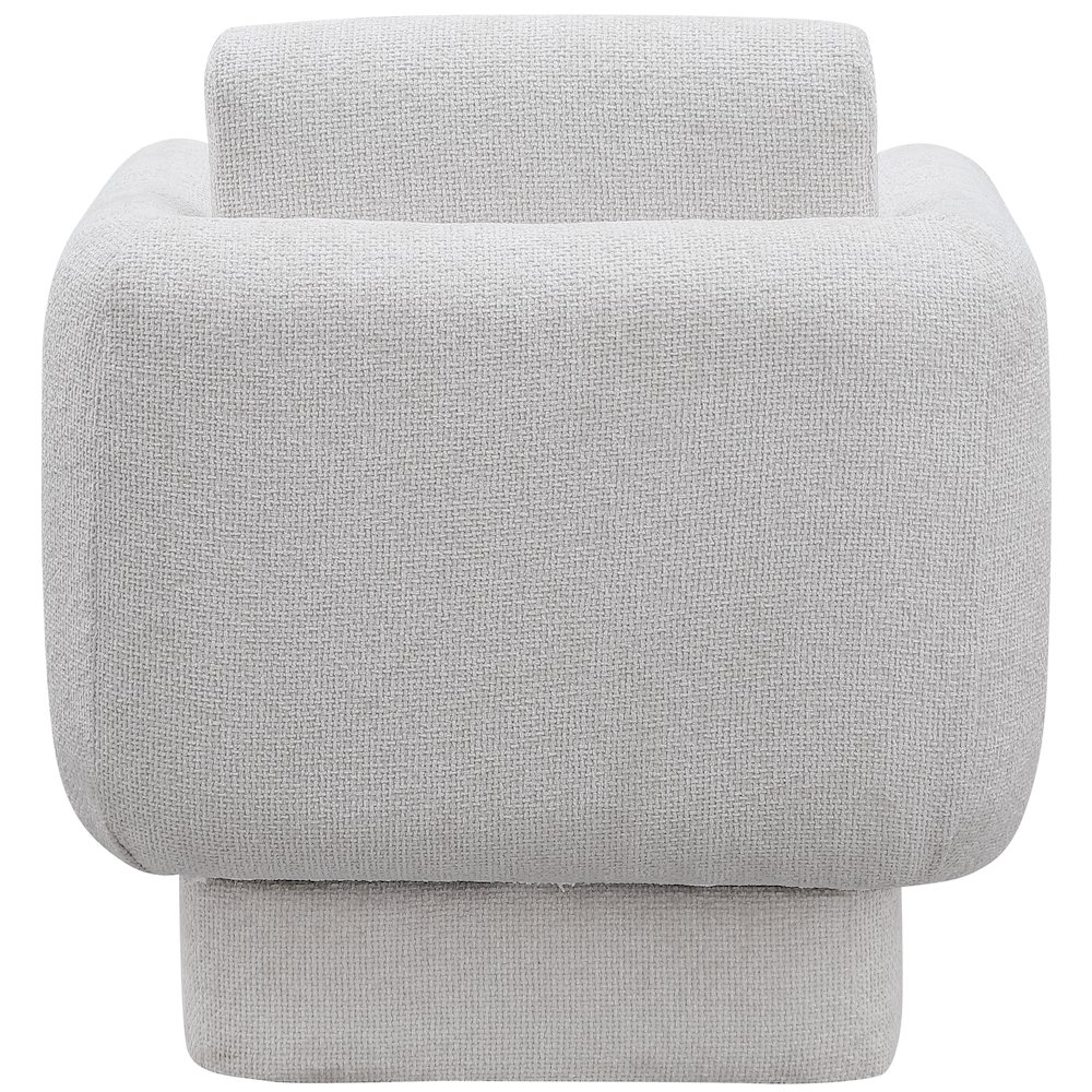 Alessandra Cream Chenille Fabric Swivel Accent Chair. Picture 2