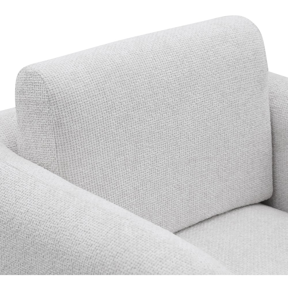 Alessandra Cream Chenille Fabric Swivel Accent Chair. Picture 6