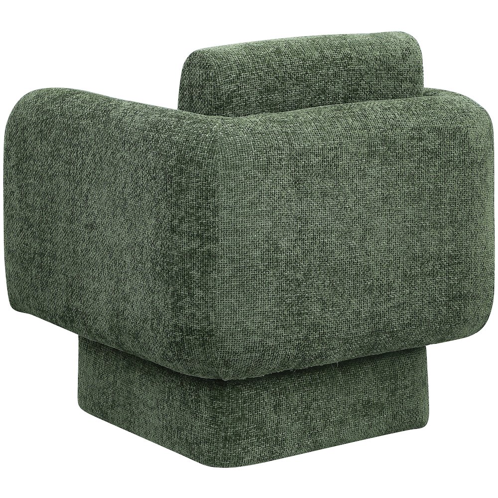 Alessandra Green Chenille Fabric Swivel Accent Chair. Picture 3