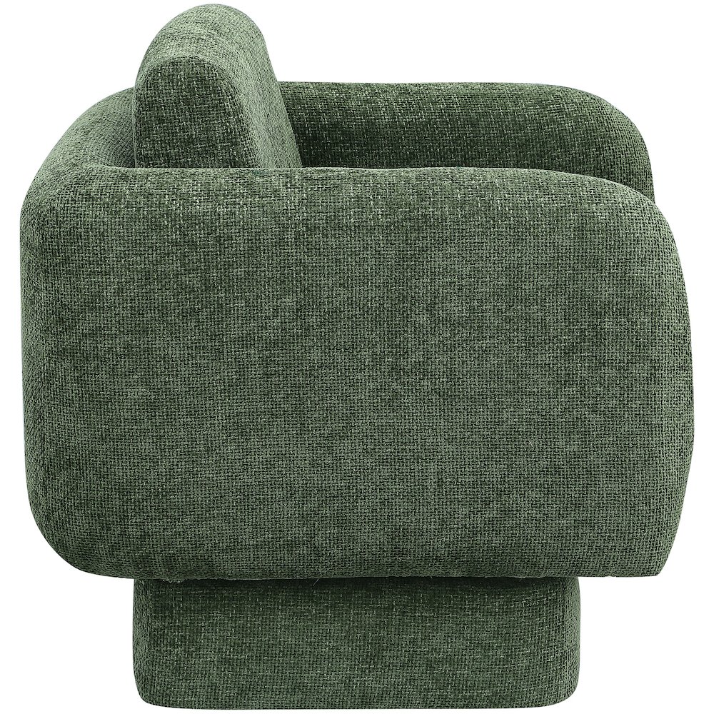 Alessandra Green Chenille Fabric Swivel Accent Chair. Picture 5