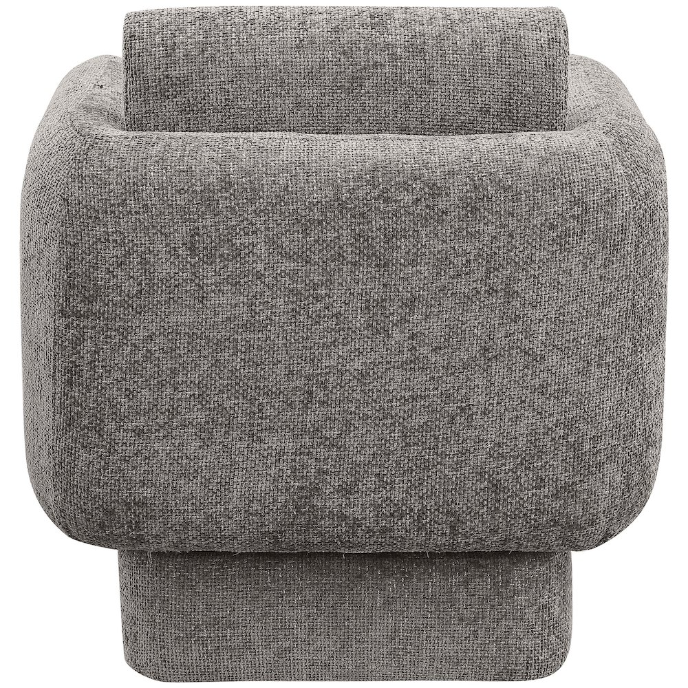 Alessandra Grey Chenille Fabric Swivel Accent Chair. Picture 2