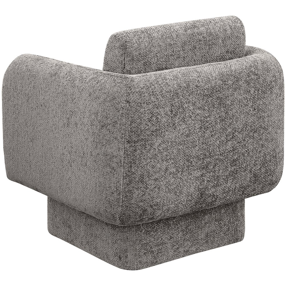 Alessandra Grey Chenille Fabric Swivel Accent Chair. Picture 3