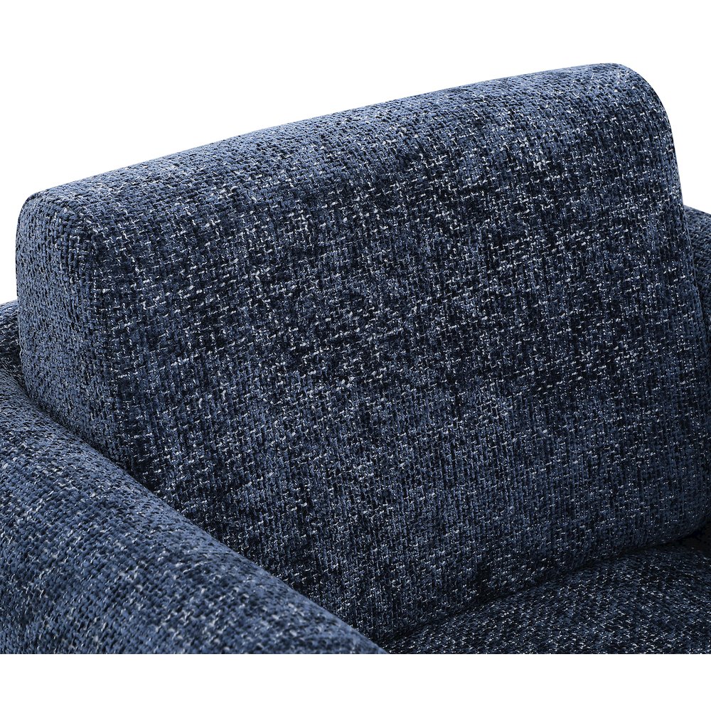 Alessandra Navy Chenille Fabric Swivel Accent Chair. Picture 6