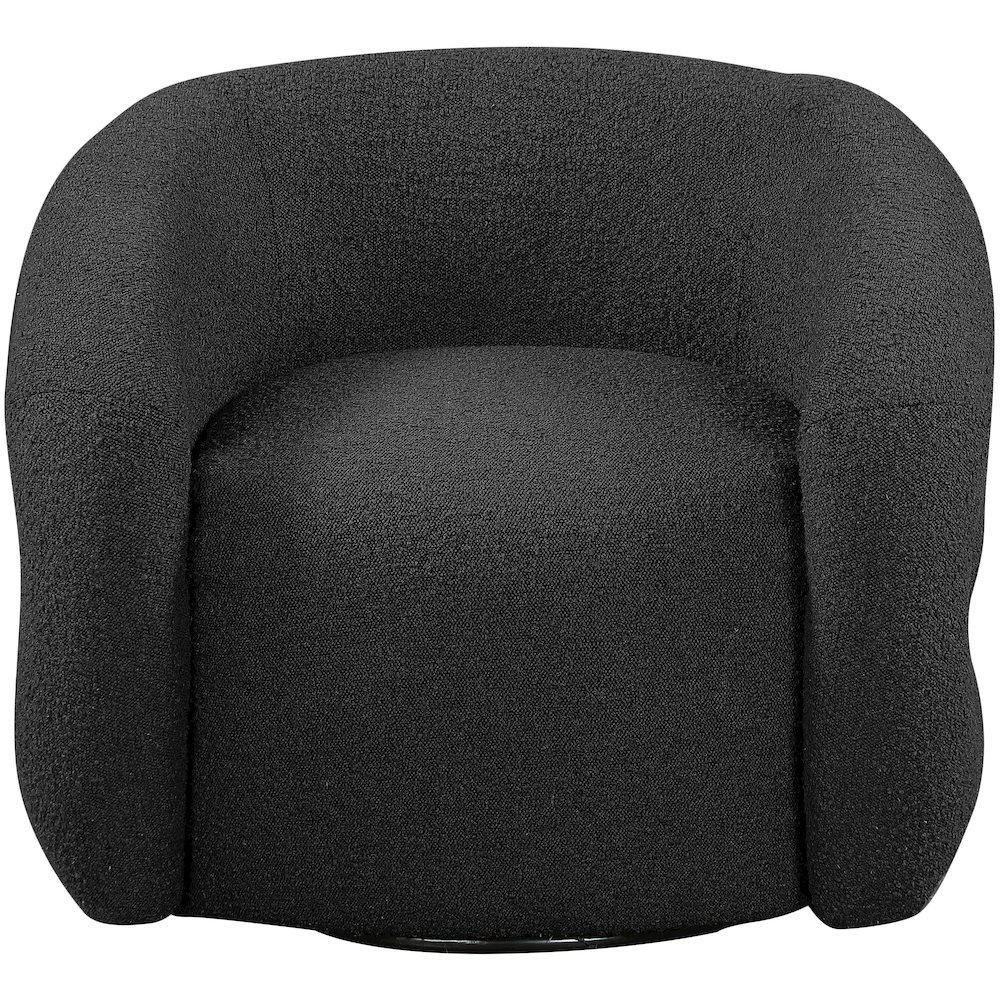 Roxbury Black Boucle Fabric Swivel Accent Chair. Picture 3