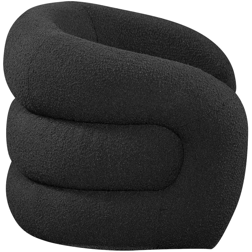 Roxbury Black Boucle Fabric Swivel Accent Chair. Picture 5