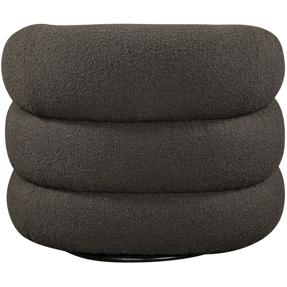 Roxbury Brown Boucle Fabric Swivel Accent Chair. Picture 2