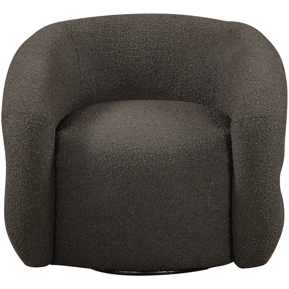 Roxbury Brown Boucle Fabric Swivel Accent Chair. Picture 3