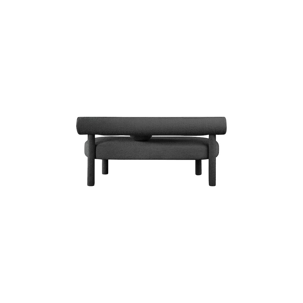 Parlor Black Boucle Fabric Bench. Picture 2