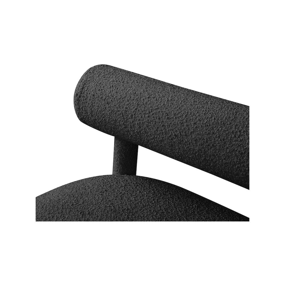 Parlor Black Boucle Fabric Bench. Picture 6