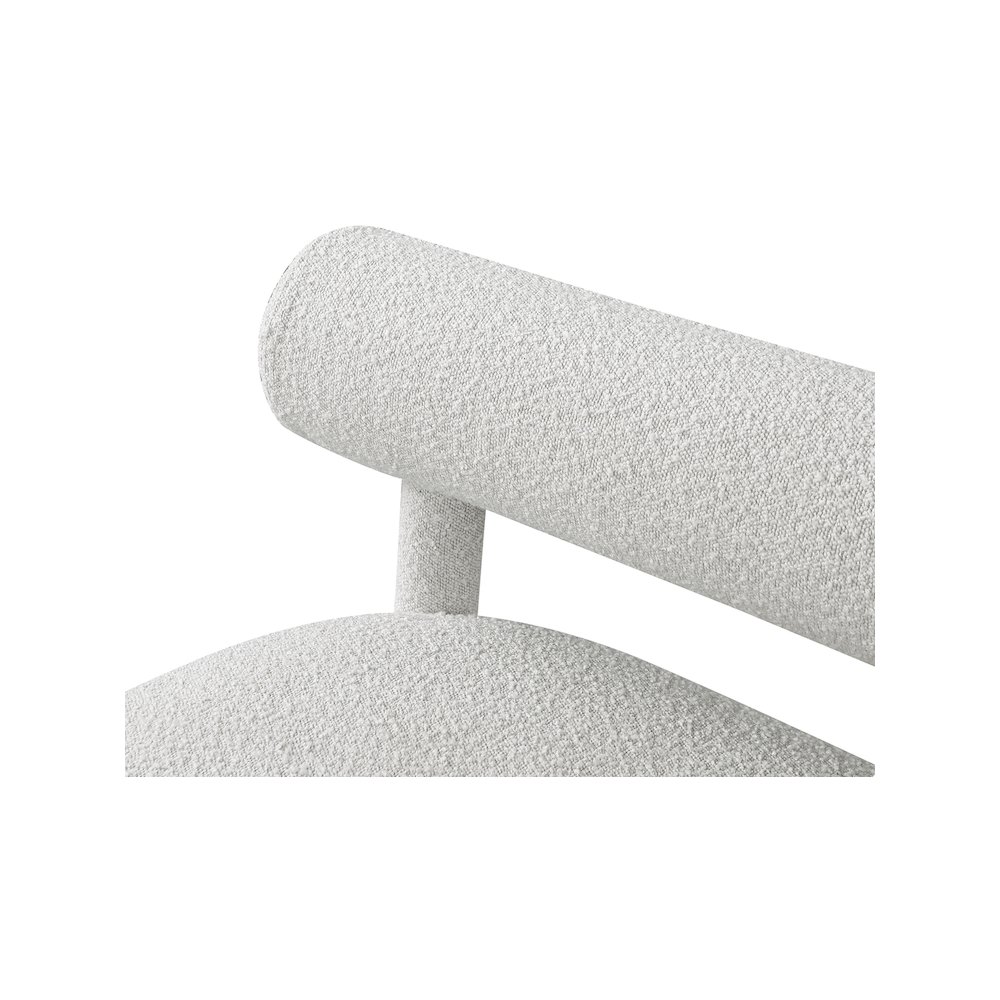 Parlor Cream Boucle Fabric Bench. Picture 6