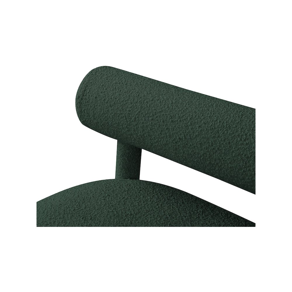 Parlor Green Boucle Fabric Bench. Picture 6