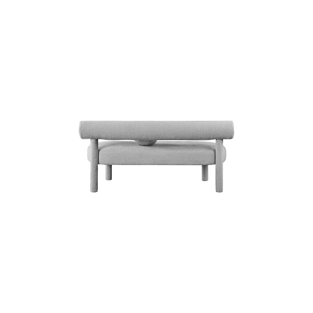 Parlor Grey Boucle Fabric Bench. Picture 2
