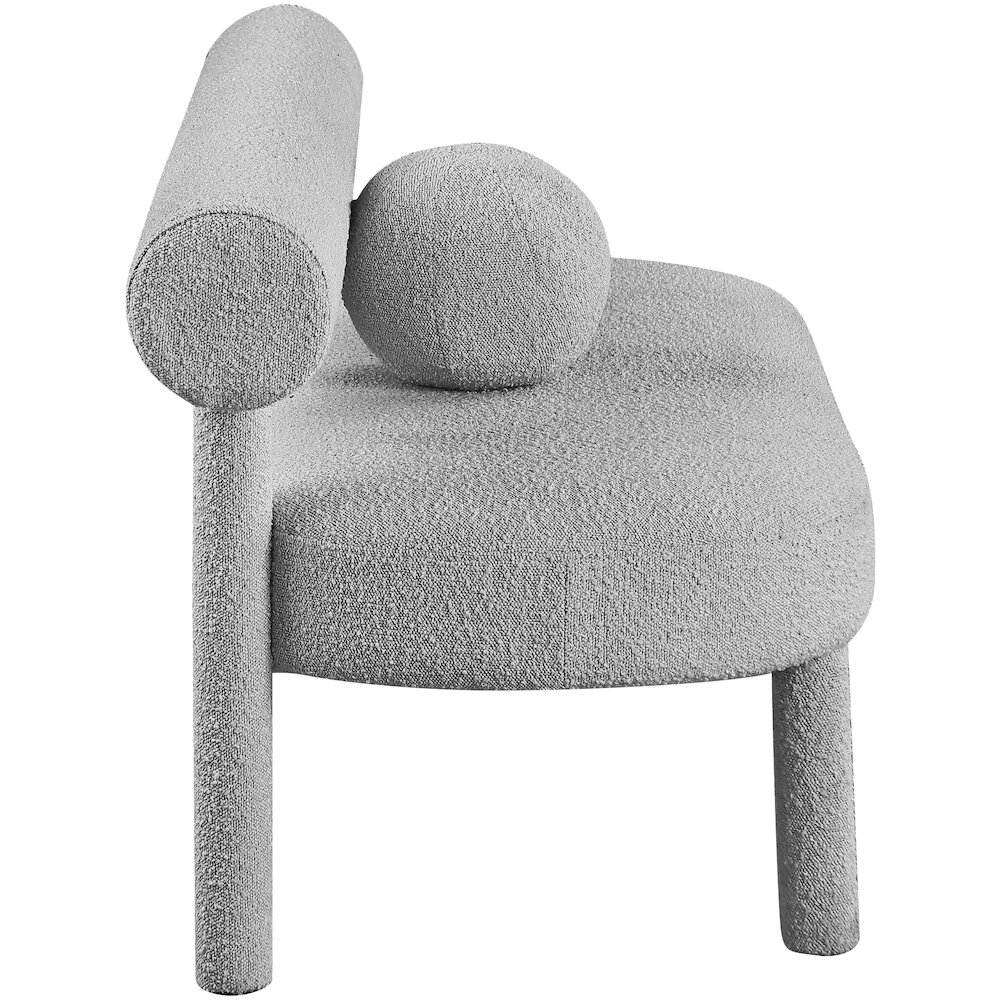 Parlor Grey Boucle Fabric Bench. Picture 5