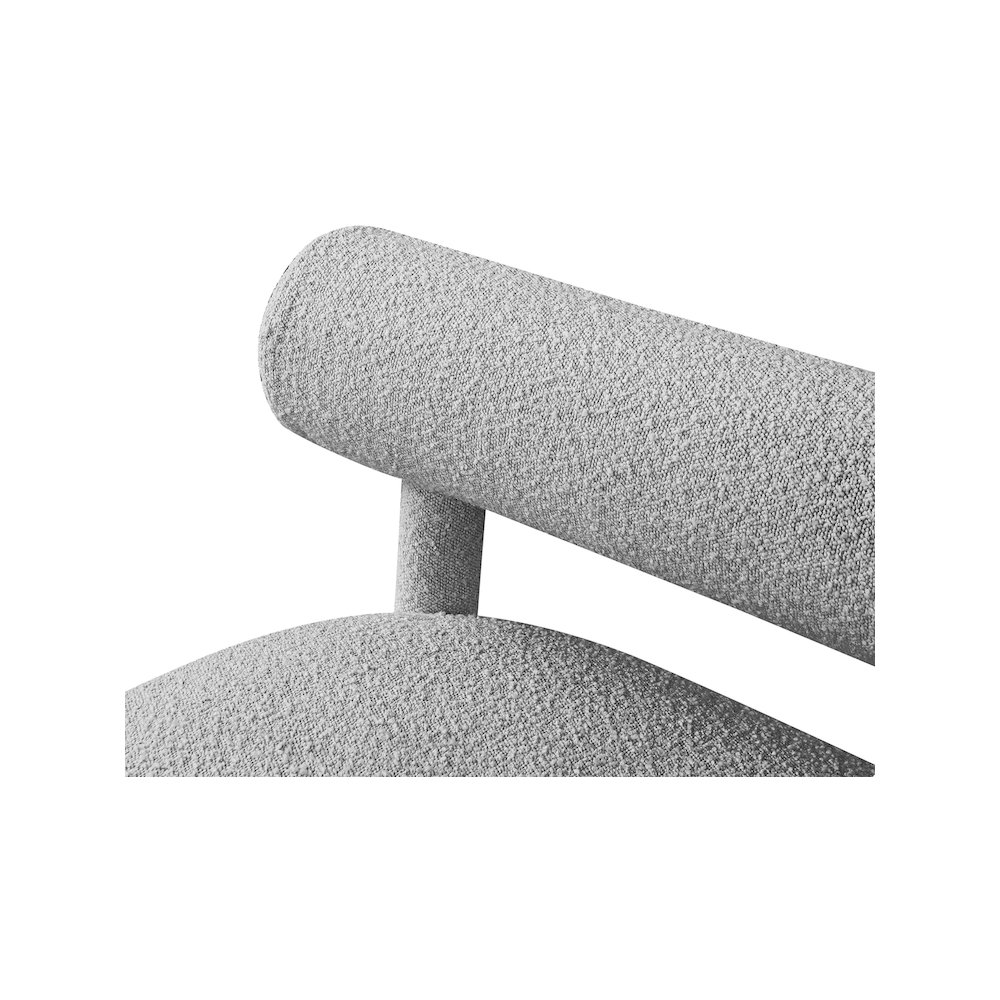 Parlor Grey Boucle Fabric Bench. Picture 6
