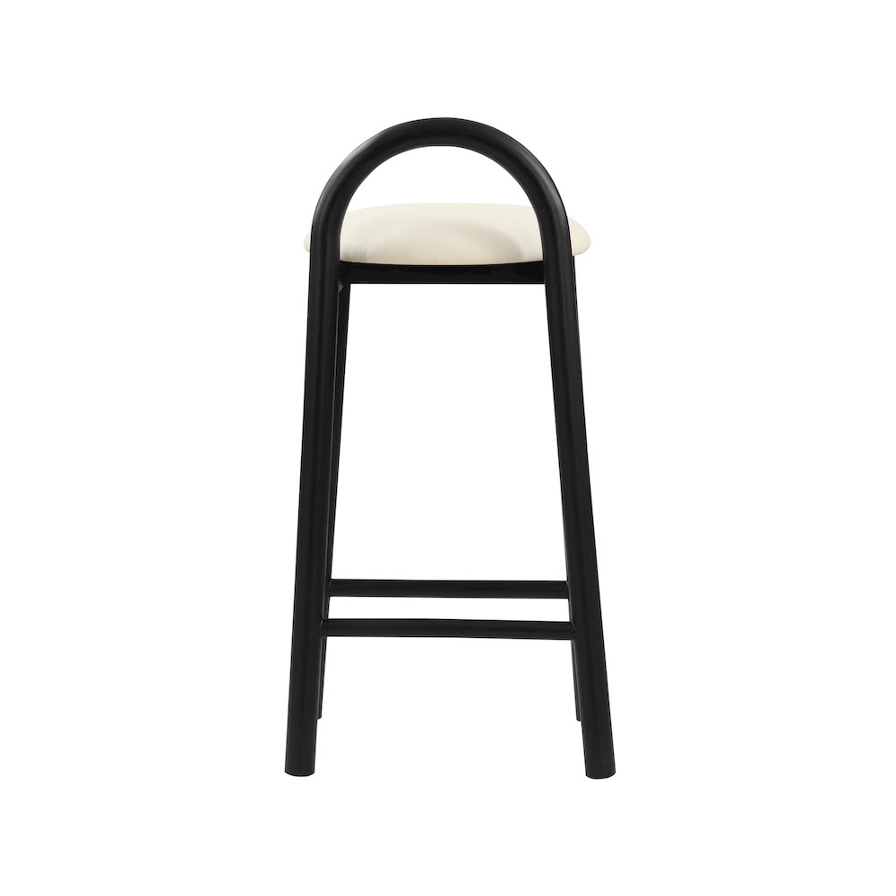 Calvin Cream Vegan Leather Stool. Picture 2