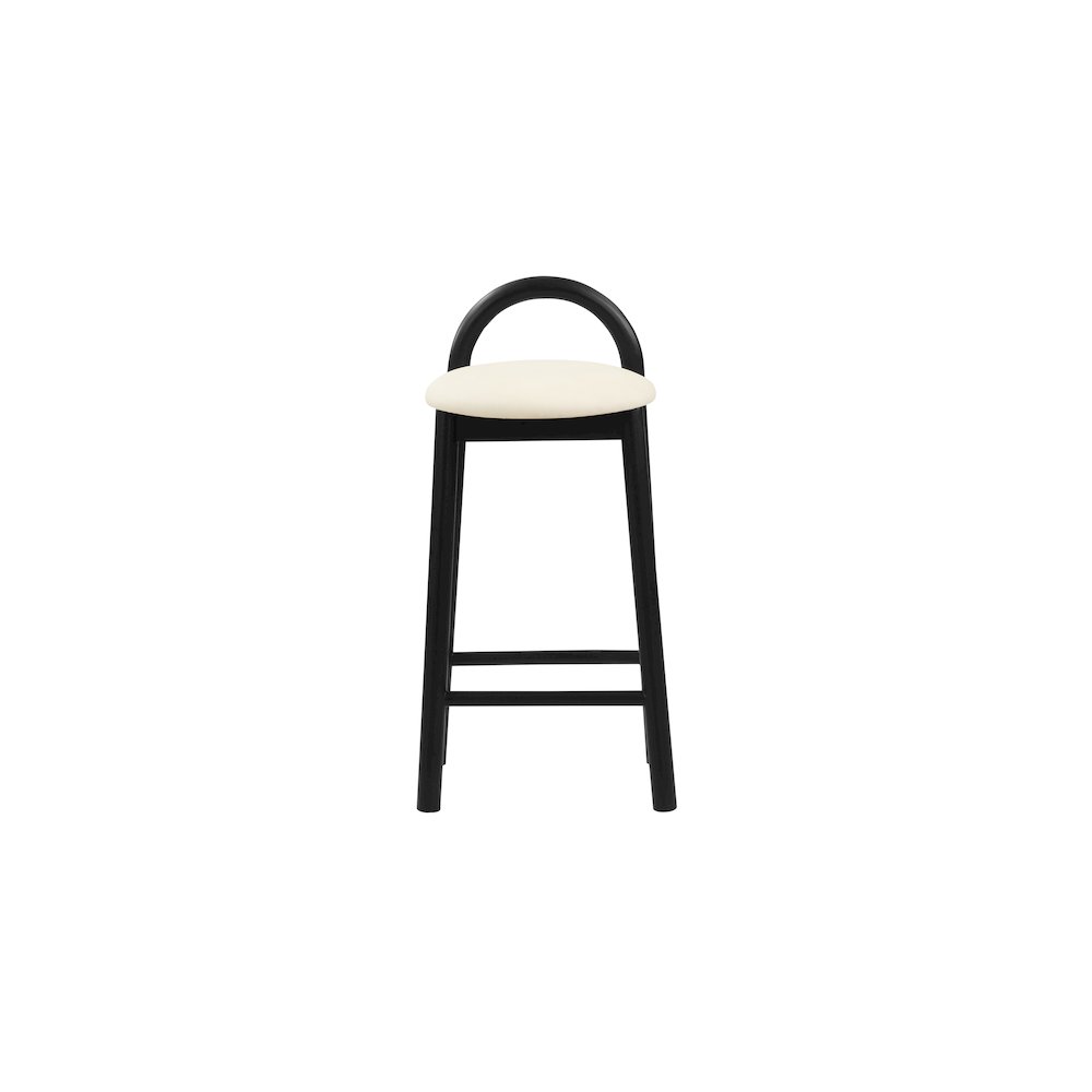 Calvin Cream Vegan Leather Stool. Picture 3
