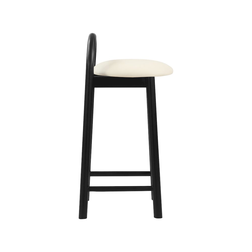 Calvin Cream Vegan Leather Stool. Picture 4