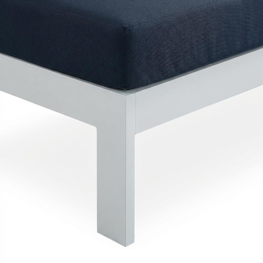 Navy Fabric Outdoor Modular Sofa With Contemporary Style And Cushioned Comfort. Picture 6